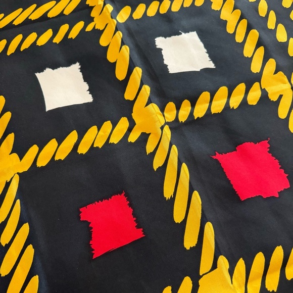 Vintage Givenchy Silk Scarf - Black, Yellow & Red Square - Picture 4 of 4